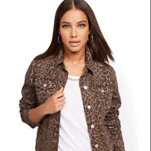 Brand New NY&CO. Cheetah Denim Jacket-size large